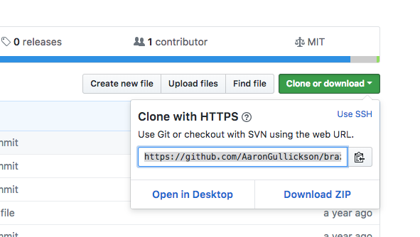 GitHub clone button